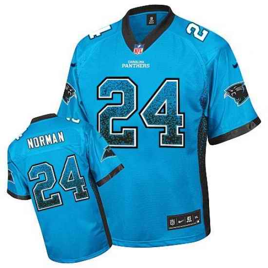 Nike Panthers #24 Josh Norman Blue Alternate Youth Stitched NFL Elite Drift Fashion Jersey
